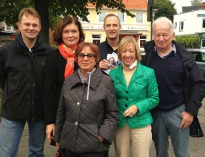 Infostand mit Dirk Fischer in Gro Borstel - 